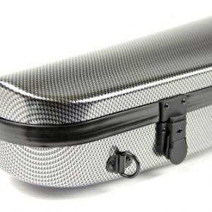 HIGHTECH CONTOURED VIOLIN CASE - SILVER CARBON LOOK